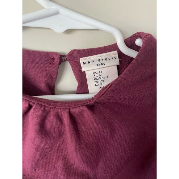 Max Studio Baby 4t Maroon Bell Sleeved Blouse - Picture 4 of 4